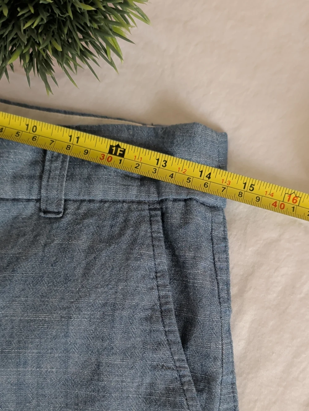 J. Crew Heathered Blue Linen Like 100% Cotton Casual Shorts